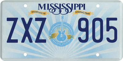 MS license plate ZXZ905