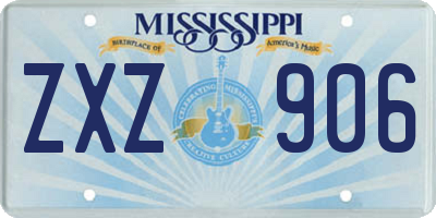 MS license plate ZXZ906
