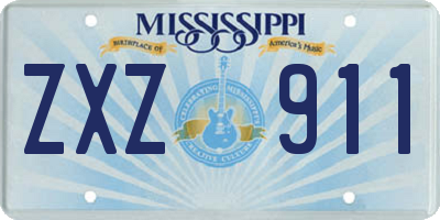 MS license plate ZXZ911