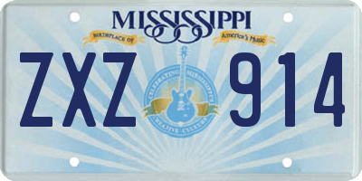 MS license plate ZXZ914