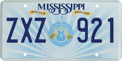 MS license plate ZXZ921