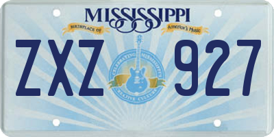 MS license plate ZXZ927