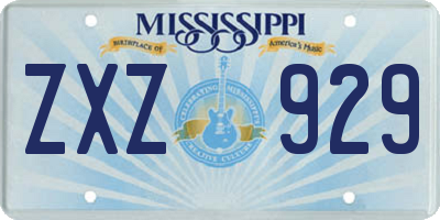 MS license plate ZXZ929
