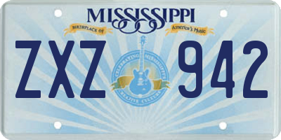 MS license plate ZXZ942