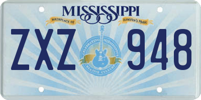 MS license plate ZXZ948