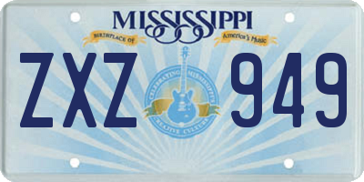 MS license plate ZXZ949