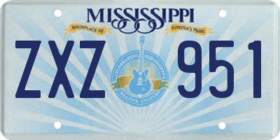 MS license plate ZXZ951