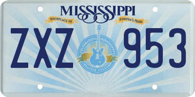 MS license plate ZXZ953