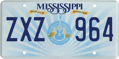MS license plate ZXZ964
