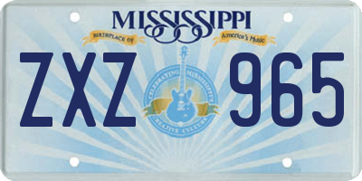 MS license plate ZXZ965