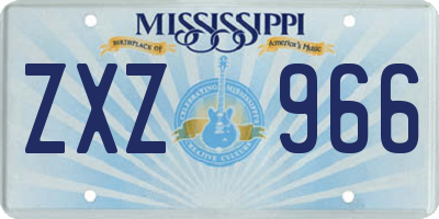 MS license plate ZXZ966
