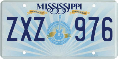 MS license plate ZXZ976