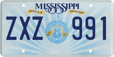 MS license plate ZXZ991