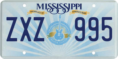 MS license plate ZXZ995