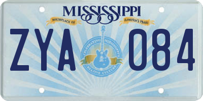 MS license plate ZYA084