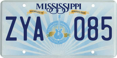 MS license plate ZYA085