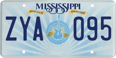 MS license plate ZYA095