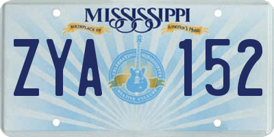 MS license plate ZYA152