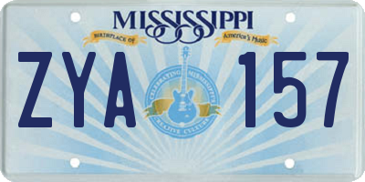 MS license plate ZYA157