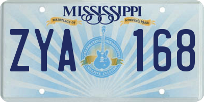 MS license plate ZYA168