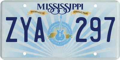 MS license plate ZYA297