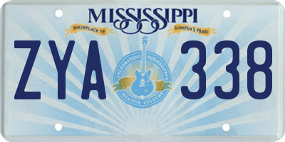 MS license plate ZYA338