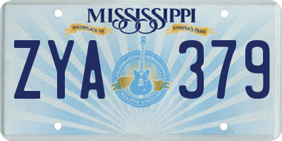 MS license plate ZYA379