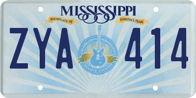 MS license plate ZYA414