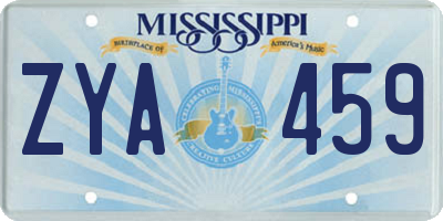 MS license plate ZYA459