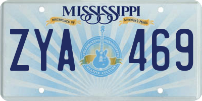 MS license plate ZYA469