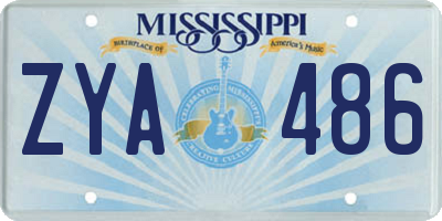 MS license plate ZYA486