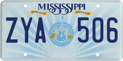 MS license plate ZYA506