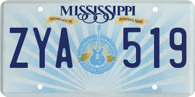 MS license plate ZYA519