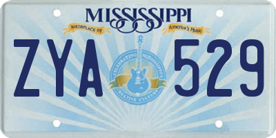 MS license plate ZYA529