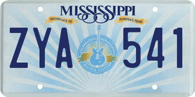 MS license plate ZYA541