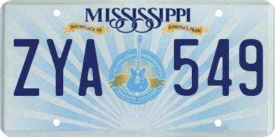 MS license plate ZYA549