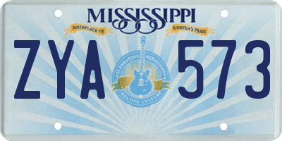 MS license plate ZYA573