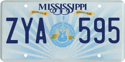 MS license plate ZYA595
