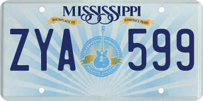 MS license plate ZYA599