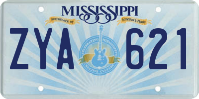 MS license plate ZYA621