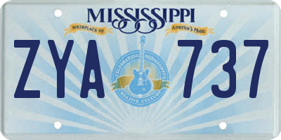 MS license plate ZYA737
