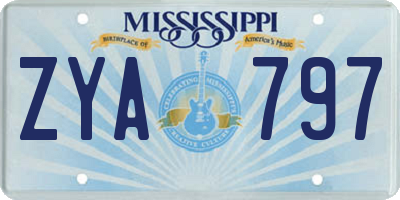 MS license plate ZYA797
