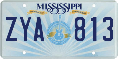 MS license plate ZYA813