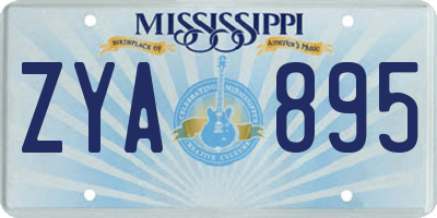 MS license plate ZYA895