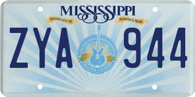 MS license plate ZYA944