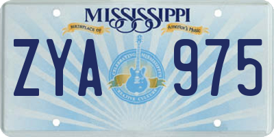 MS license plate ZYA975
