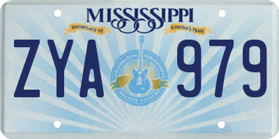 MS license plate ZYA979