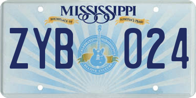 MS license plate ZYB024