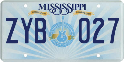 MS license plate ZYB027