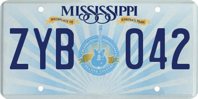 MS license plate ZYB042